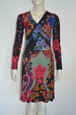 ETRO MILANO * elegantes Jersey Kleid Cocktailkleid Dress in Wickeloptik Gr. 34