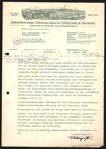 Rechnung dusslingen 1946 - 1946,, j