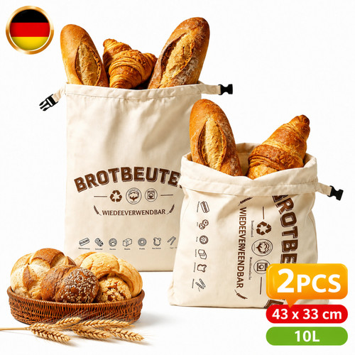 Stück leinen brotbeutel - leinen,