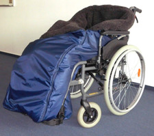 Rollstuhl Schlupfsack Rollstuhlsack Webpelz  Größe Senior navy mit Antirutsch
