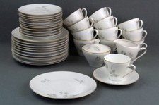 HUTSCHENREUTHER GRAUE ROSE schönes altes Kaffeeservice 12P 38tlg 