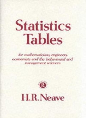 Statistics tables for - statistics, tables: