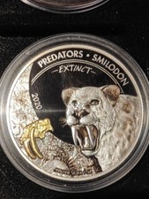 Säbelzahn-Katze Kongo Demokratische Republik 20 Francs 2020 1unze Silber