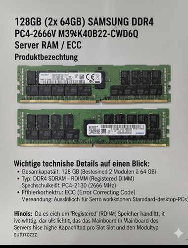 128gb samsung ddr4 pc4 2666v - samsung,