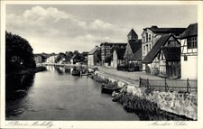 Ak Plau am See Mecklenburg, An der Elde, Fachwerkhaus, Boote,... - 4907030