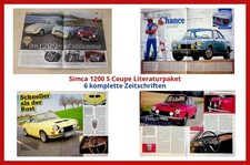 Simca 1200 S Coupe Literaturpaket - 7 komplette Zeitschriften