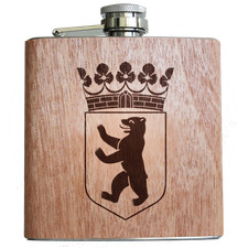 Holz Flachmann Berlin 6oz. Mit