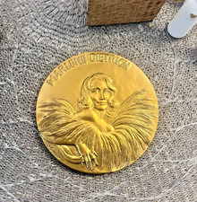 Marlene Dietrich Medaille Monnaie de Paris O. Singla Bronze Florentin zweiseitig