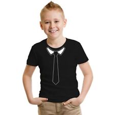 Kinder T-Shirt mit Krawatte als Druck Anzug Smoking Hochzeit Fun lustiges Motiv