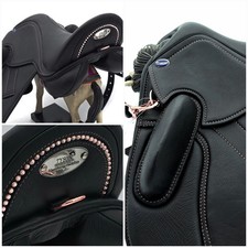 Ledersattel Anna Roségold Sattel Shetty Welsh + Kopfeisen Kindersattel Sattel TY