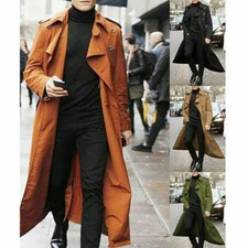 Herren Trenchcoat Lang Mantel