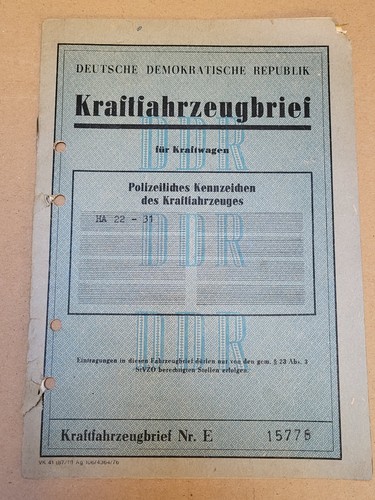 Kfz brief kraftfahrzeugbrief - brief,