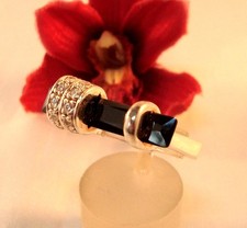 Extravaganter moderner Ring 925 Silber mit Schmucksteine / bj 495