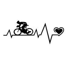 Rennrad Herzschlag - Aufkleber Auto Folie Tattoo KFZ Hobby Rad Bike Liebe 