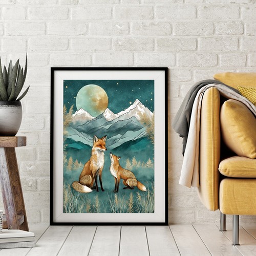 Fuchs leinwand wandbild - leinwand,