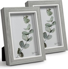 Fotorahmen Holz grau weiß