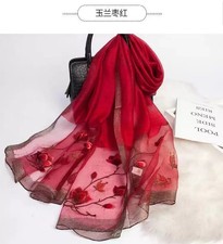 Damen Seide Wolle Schal Wrap