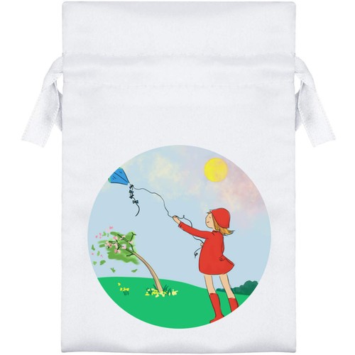 Flying kite satin - "flying, kite"
