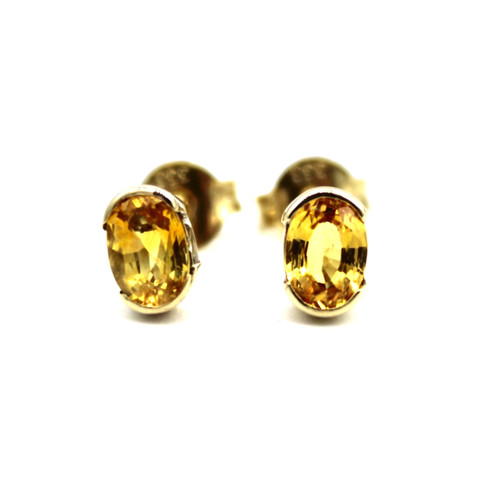 333 gelbgold citrin - citrin, ohrstecker