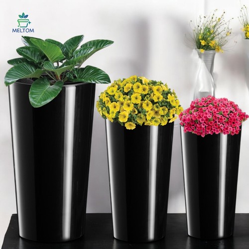 Runder blumentopf mit einsatz - blumentopf,