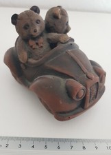 Gilde Handwerk Figur 2 Teddybären Teddys Teddies Bären Im Auto Braun Bärchen