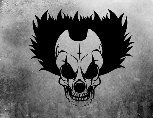 Clown skull aufkleber - aufkleber, style