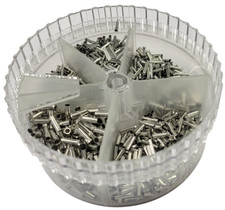1900 Aderendhülsen in Streudose unisoliert 0,5 - 2,5 mm² + Spender - Hülsen Set