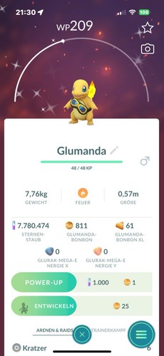 Pokémon shiny glumanda - go,