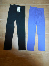NEU !!!  Mädchen 2 Leggings   lila , schwarz   Gr.146   L & D leicht angeraut