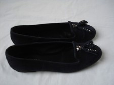 Schuhe für Damen v. Marc Cain,Ballerina,Größe 38,dunkelblau,Wildleder,mit Bommel