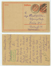 91789 - Ganzsache P 153 - Postkarte - Seehausen (Altmark) 29.6.1922 nach Berlin