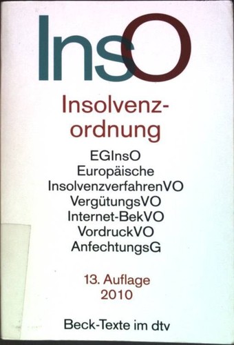 Insolvenzordnung textausgabe - insolvenzordnung, :