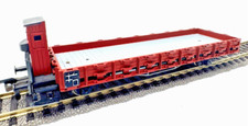 Fleischmann Niederbordwagen Rungenwagen mit Bremserhaus - HO H0 1:87