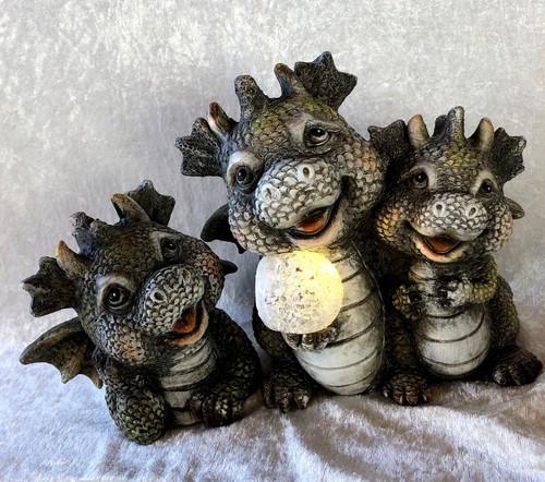 3er set drachen - drachen, led