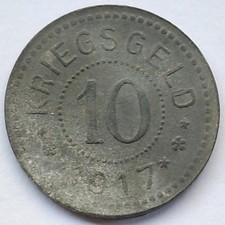 Notgeld Lambrecht (Pfalz) Stadt, 10 Pfennig, 1917, Funck 265.2 A Var. a, Zink