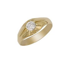 9ct Gelbgold Herren Cz Gipsy