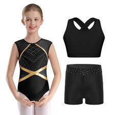Gymnastikanzug Mädchen Strass