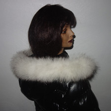 Polarfuchs Pelz Kapuze Kragen Blaufuchs Fellbesatz Pelzstreifen für Jacke Parka