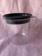 Milchkännchen von Tupperware “EXCLUSIVE“ transparent mit schwarzem Deckel