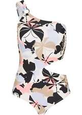 One-Shoulder-Badeanzug mit Cut-Outs Gr. 36 Weiß Lila Schwarz Bademode Neu R-Ware