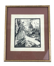 Tuschzeichnung signiert