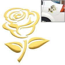 Rose Aufkleber Auto Blume Adesivo Rosa Car Sticker Emblem Tuning 8x10,5 cm Gold