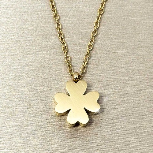 Damen halskette kleeblatt gold - halskette,