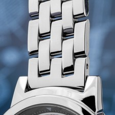 Uhrenarmband massiv 20 mm POLJOT Poliert Edelstahl, Anstoß gerade, 5 Knoten