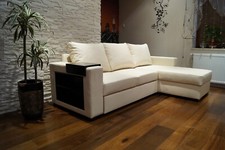 Ecru Rindsleder Ecksofa