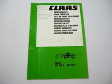 Claas WS 280S 310S Schwader Ersatzteilliste Spare Parts List 1988