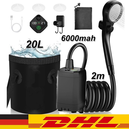 Tragbare campingdusche 6000mah - tragbare,