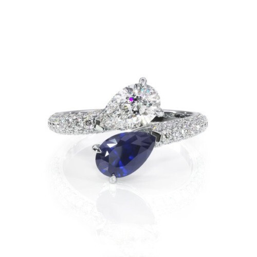 Tropfen blau diamant - kt,