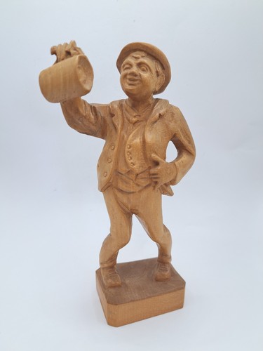Vintage holzfigur betrunkener - vintage,