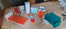 Puppenhaus Möbel Set  Wohnzimmer Schlafzimmer Bad Küche aus Holz